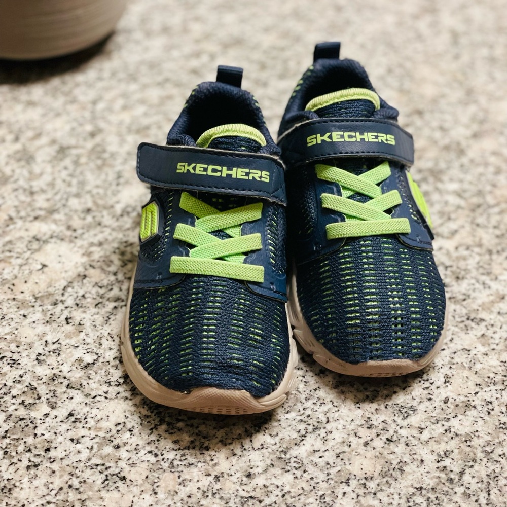 Skechers Kids' Navy and Green Sneakers